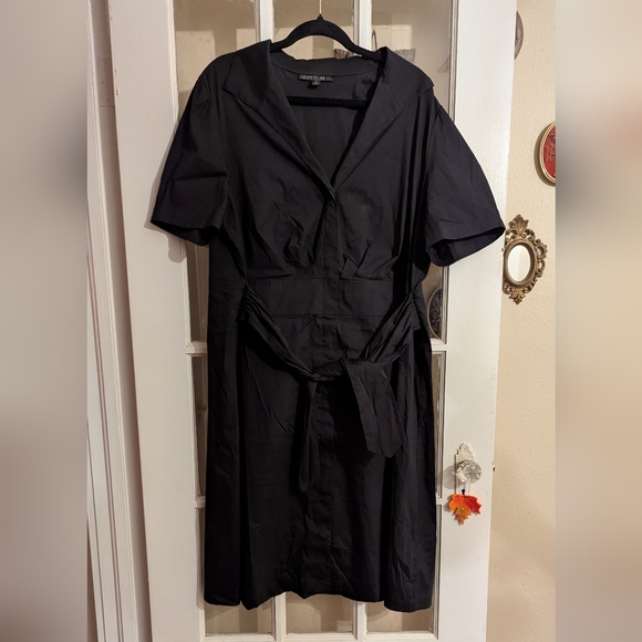 Lafayette 148 Tie Waist Shirt Dress 18 Plus